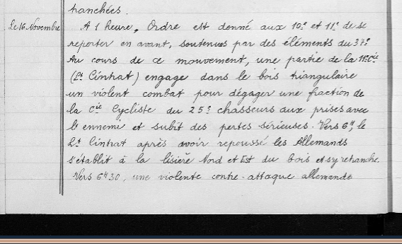 Mémoire des Hommes - JMO du 8ème RMZ - journée du 16/11/1914