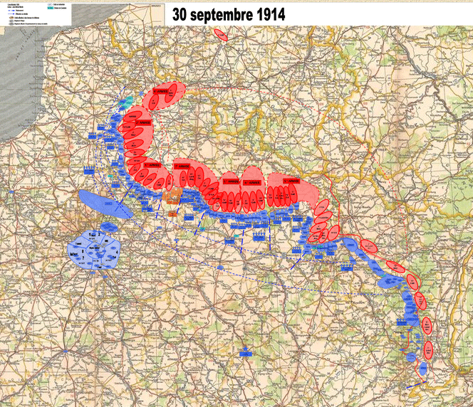 Cartographie 1914-1918 - Situation au 30 septembre 1914