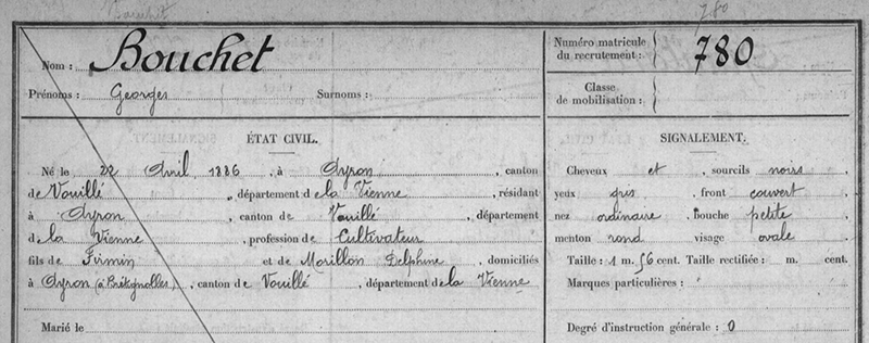 AD86 - Registre matricule Poitiers 1906